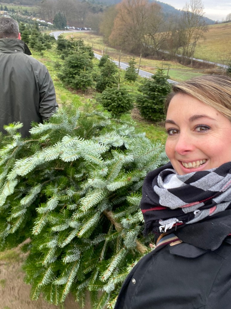 Selbst gesägter Weihnachtsbaum von Wolfs Spessarttanne in Lindelbach bei Würzburg regional und nachhaltig gekauft ohne Pestizide auf dem Blog nachhaltigerundgenuss.com