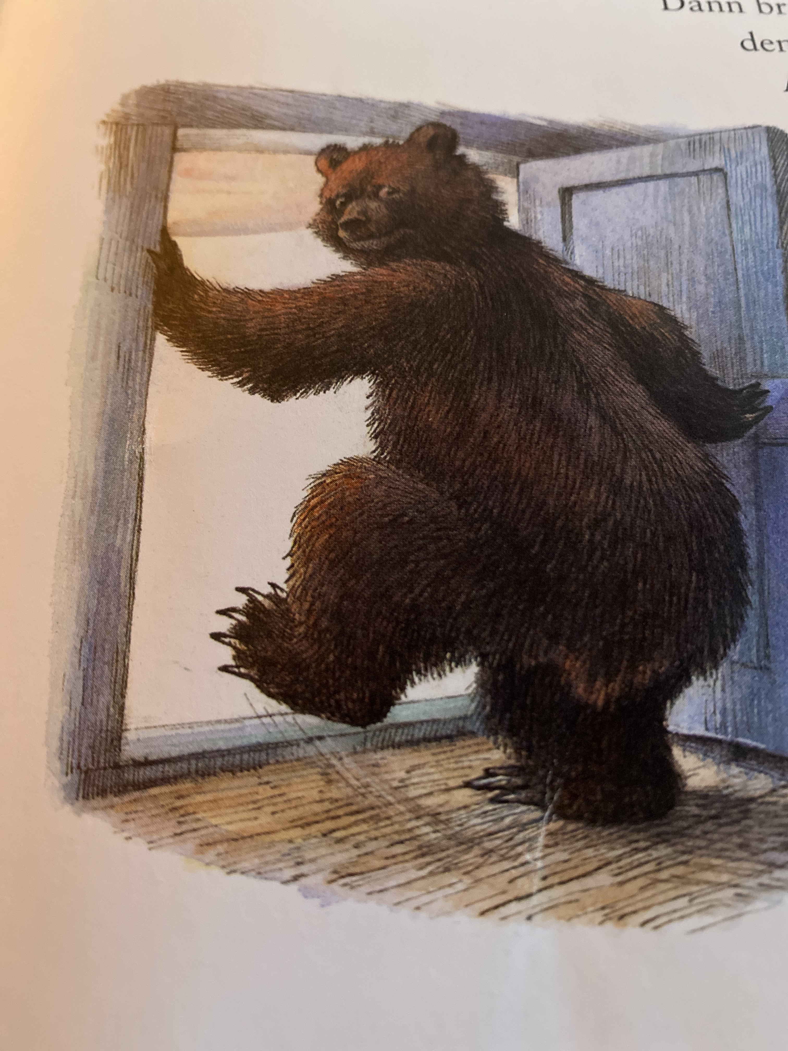 Der Bär verlässt auch die Hütte, ehe der Jäger erwacht aus dem Buch Es klopft bei Wanja in der Nacht
