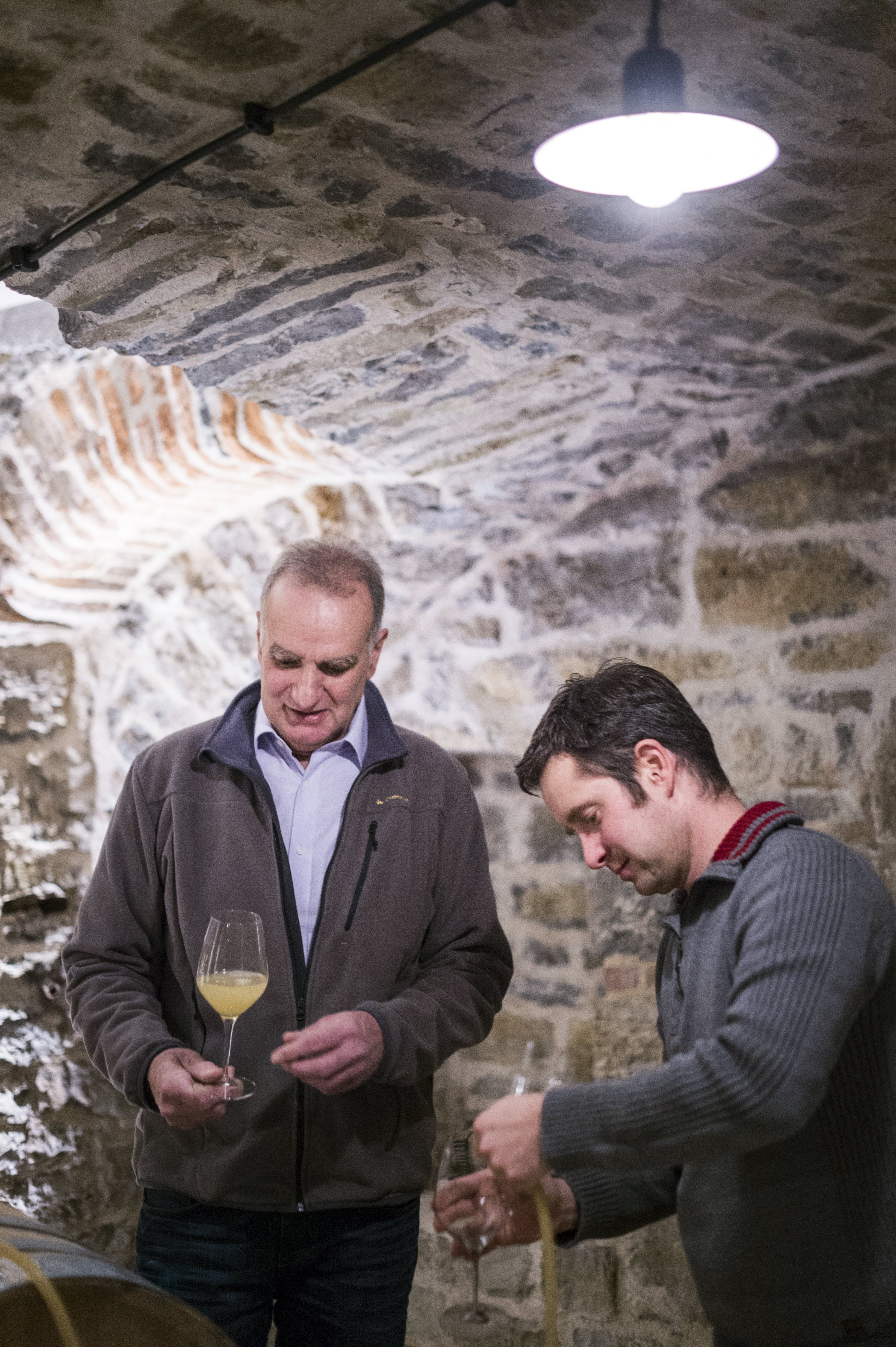 Daniel und Rainer Sauer beim Blogartikel über das Weingut von Anna-Lena Tacke