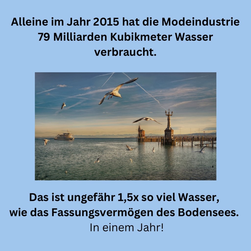 Wasser Menge die Modeindustrie braucht