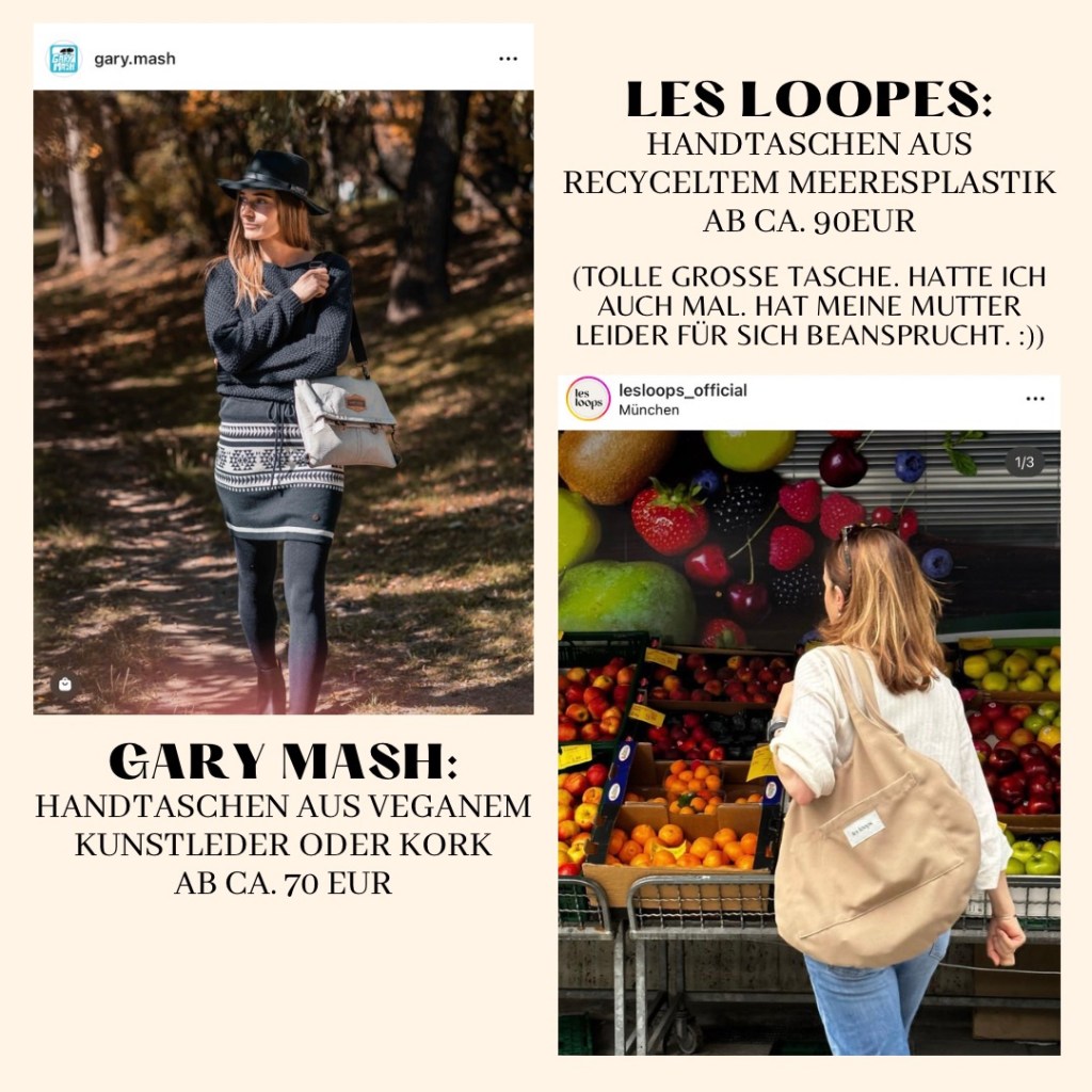 Nachhaltige Handtaschen, 17 faire Marken Les Loops und Gary Mash