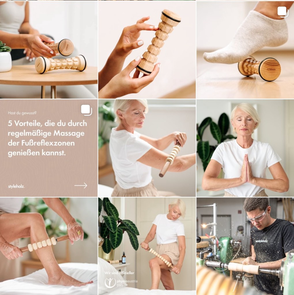 Styleholz Faszienrolle aus Holz, nachhaltig und handgemacht aus Österreich